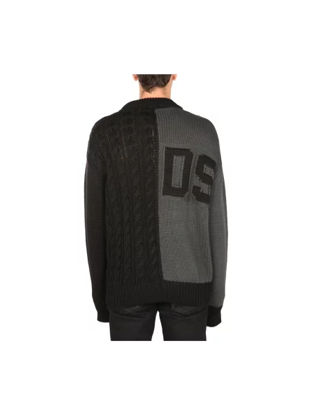 Sweter Gcds wełniany z logo szary