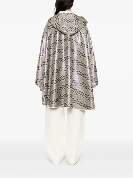 Palton Missoni cu glugă verde