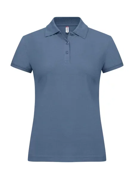 Clique Classic Marion S/S Polo — Nowoczesny krój Steel Blue niebieska