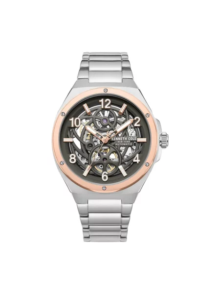 Kenneth Cole Analogové hodinky Automatic watch Automatic Steel Round tmavě šedá