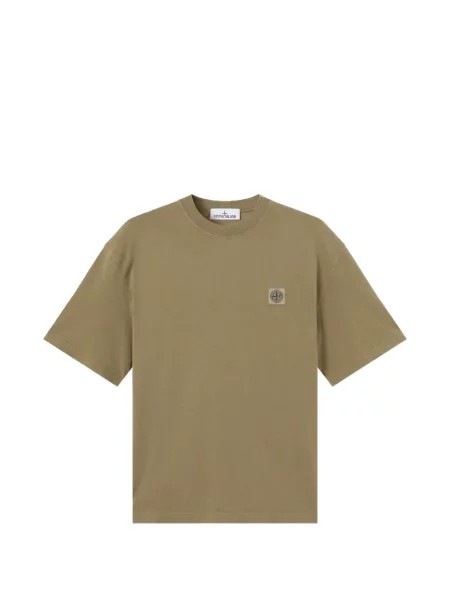 Tricou Stone Island din jerseu cu strasuri verde