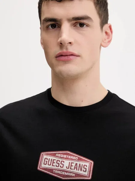 Футболка Guess Jeans с принтом черная