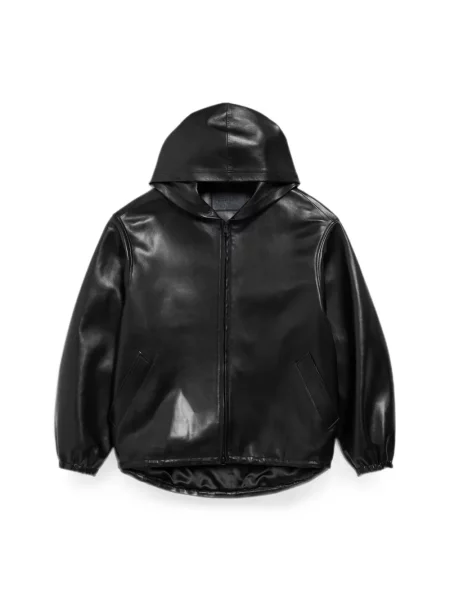 Geanta de piele Balenciaga cu glugă negru