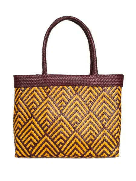 Geantă de plajă Brigitte cu imprimeu geometric galben