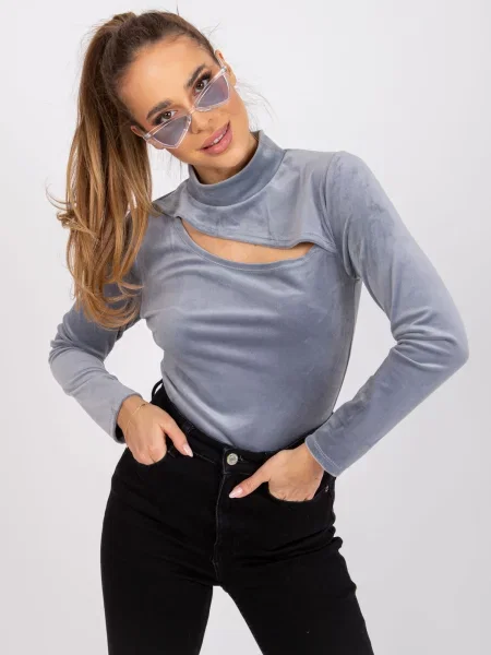 Bluză Fashionhunters cu buline gri