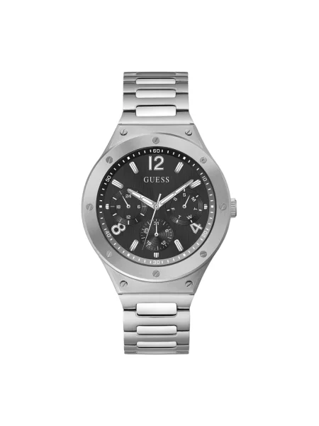 Lniany zegarek Guess szary