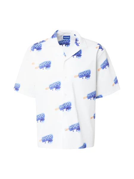 HUGO Košile Eligino režná / modrá / světlemodrá bílá
