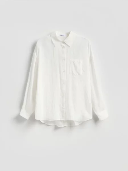 Reserved Cămașă din amestec de lyocell alb