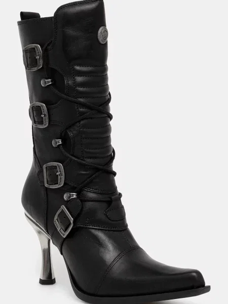 New Rock cizme de piele cu cui negru