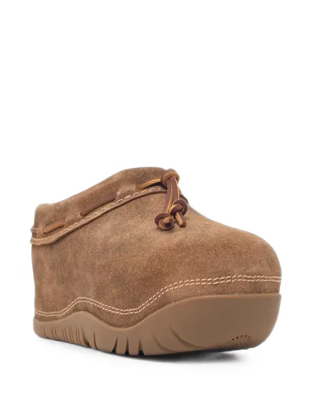 Papuci de casă Ugg din piele cu platformă maro