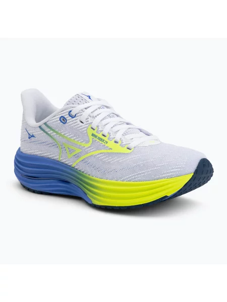 Încălțăminte de alergare pentru femei Mizuno Wave Rider 29 white/lightning yellow/ultramarine alb