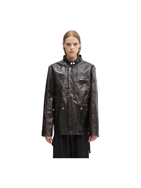 Wales Bonner kurtka skórzana Vision Leather przejściowa brązowy