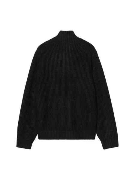 Sweter z dzianiny ze stójką i zamkiem błyskawicznym Carhartt Work In Progress czarny