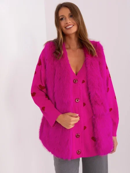 Vestă Fashionhunters fucsie