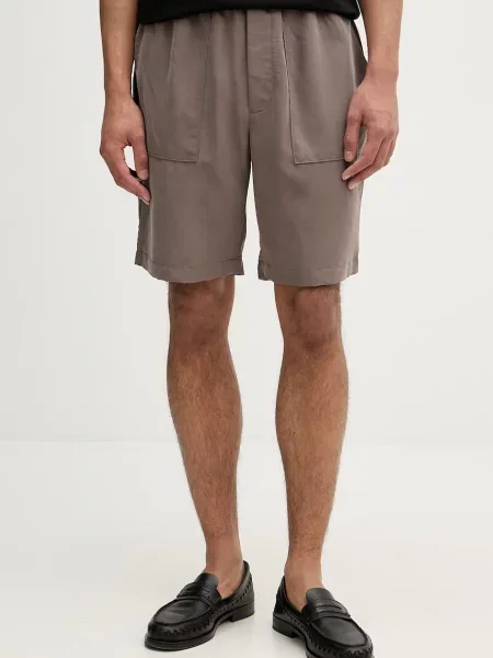 Pantaloni scurți Calvin Klein din modal maro