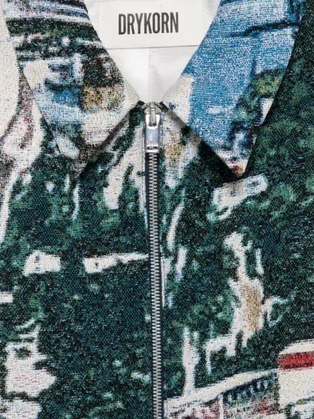 Žakárová bunda Drykorn zelená