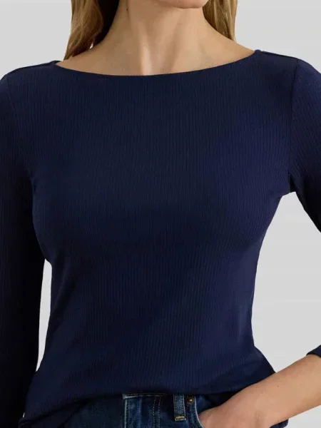 Bluzka dzianinowa z rękawem o dł. z mieszanki bawełny Lauren Ralph Lauren