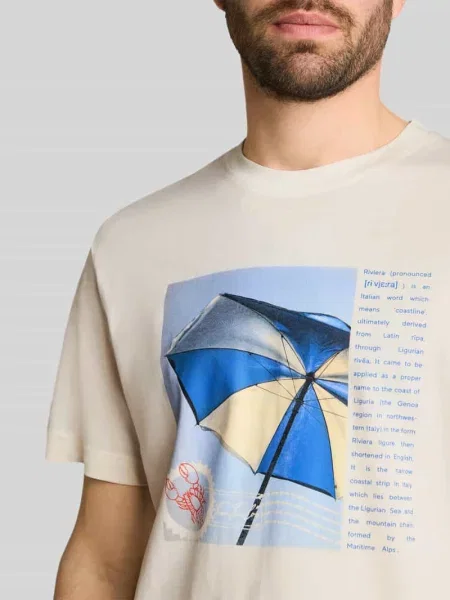 T-shirt o kroju regular fit z czystej bawełny Tom Tailor biała