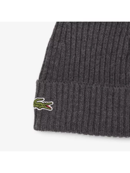Lacoste Wełniana Czapka Unisex Melanż szara