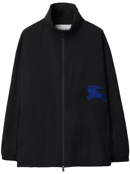 Яке Burberry с качулка с апликация черно