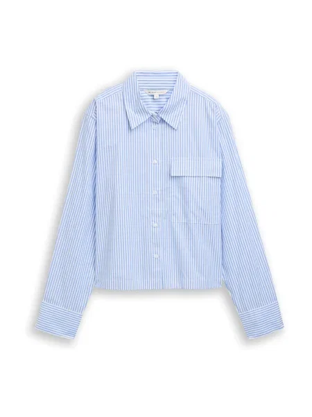 TOM TAILOR DENIM Bluză albastru alb