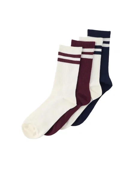 Lindex Șosete Varsity albastru noapte / cyan alb