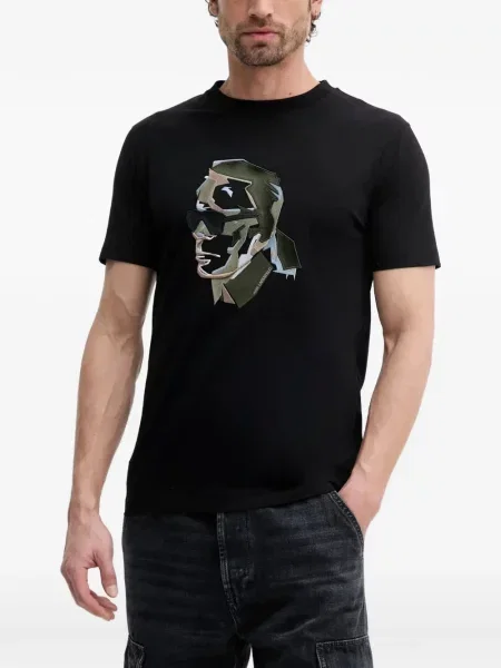Tricou Karl Lagerfeld cu decolteu rotund negru