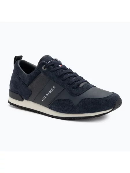 Buty Tommy Hilfiger Iconic Leather Suede Mix Runner midnight