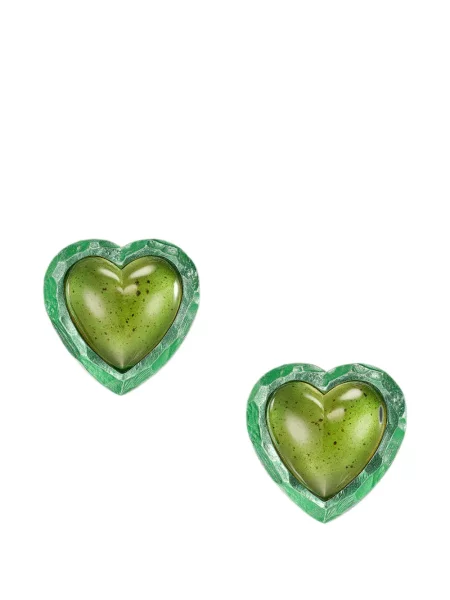 Cercei Anabela Chan cu motiv cu inimi verde