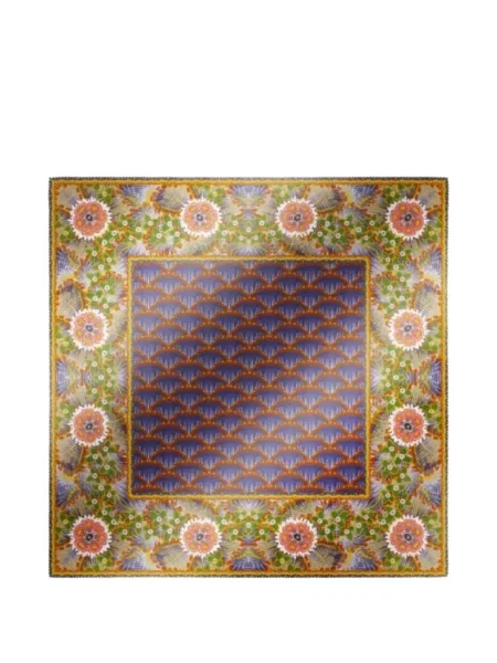 Пътуване шал Weekend Max Mara на цветя синьо