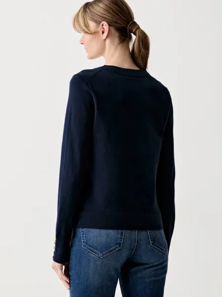 Tommy Hilfiger sweter z bawełną granatowy
