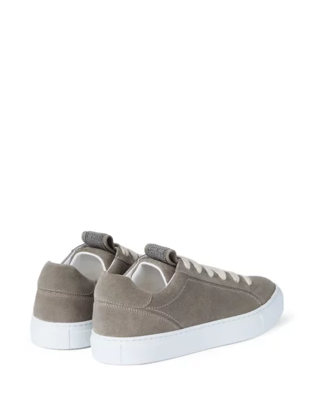 Sneakerși Brunello Cucinelli din piele de căprioară verde