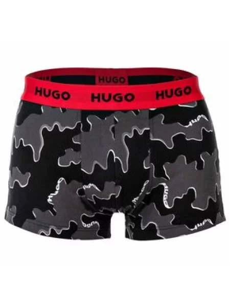 Hugo Boxerky 3 Kusy V Balení černá/ šedá/ červená černé