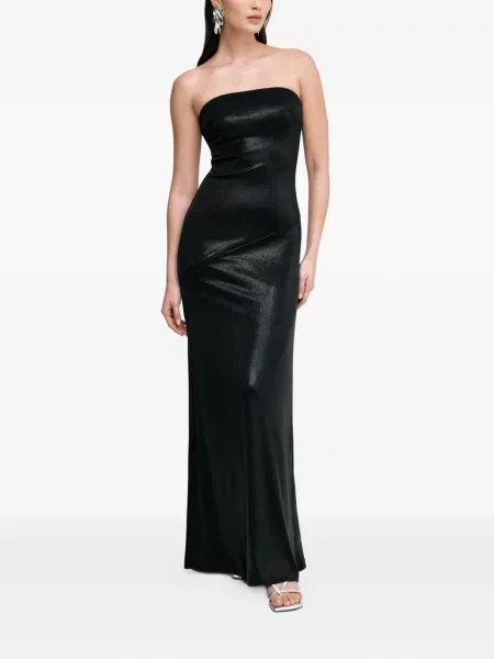 Rochie maxi Marcella fără mâneci de costum negru