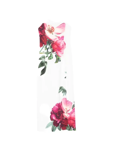Rochie midi Alice + Olivia cu model floral cu imagine până la genunchi alb