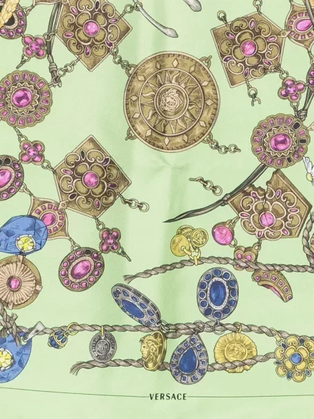 Fular Versace de mătase verde
