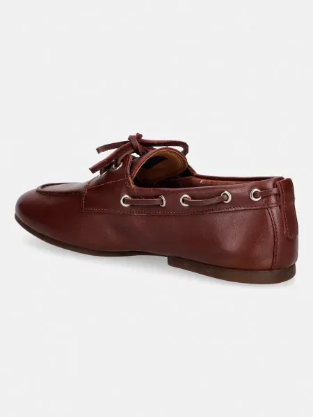 Tommy Hilfiger mokasyny skórzane TH SLEEK LEATHER BOAT SHOE czerwone