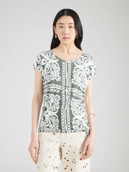 ZABAIONE Tricou verde jad alb