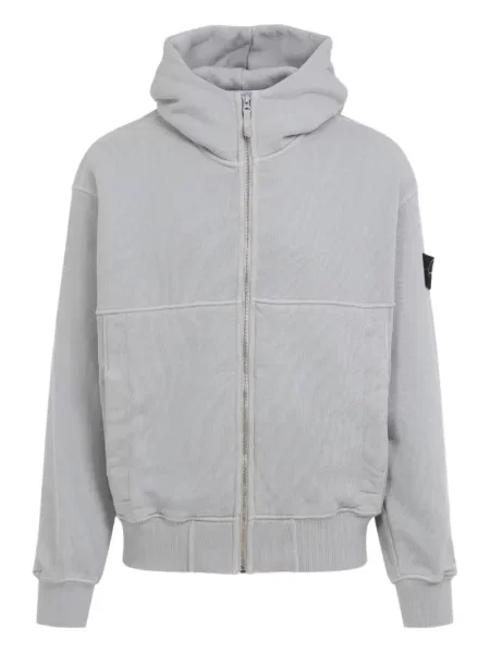 Суичър с качулка Stone Island с качулка камъни сиво
