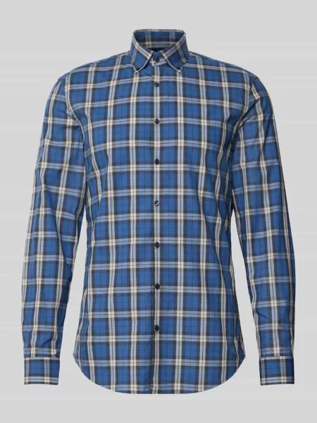 Koszula biznesowa o kroju slim fit z bawełny Jake*s granatowa