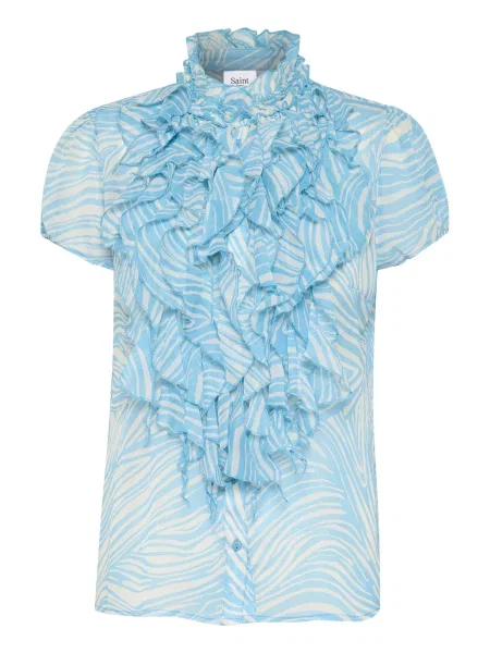 SAINT TROPEZ Bluză Lilja albastru aqua alb