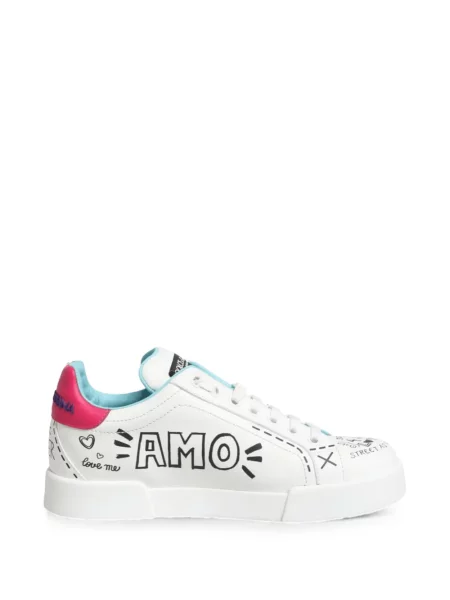 Sneakerși Dolce & Gabbana din piele cu imagine alb