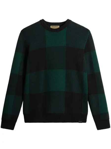 Pulover Woolrich de lână în carouri verde