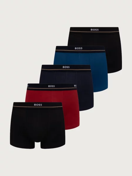 BOSS boxerky pánske s elastanom Trunk 5P Essential čierna