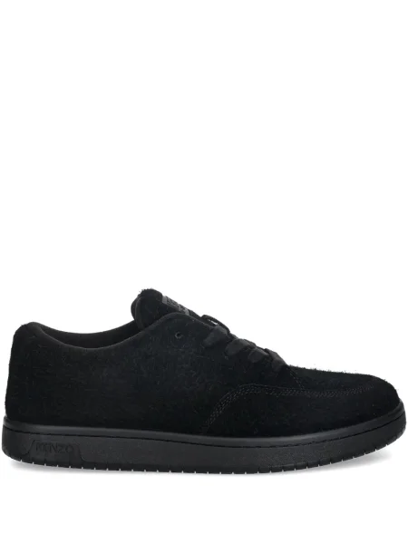 Sneakerși Kenzo cu șireturi din piele de căprioară negru