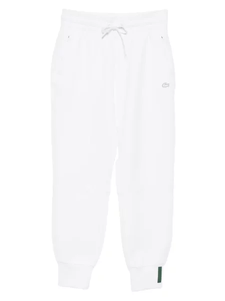 Pantaloni Lacoste cu broderie alb