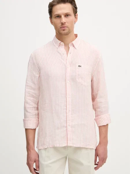 Lacoste srajca lanena roza