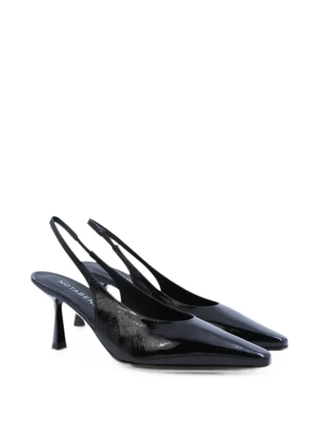 Pantofi cu toc Notabene din piele slingback negru