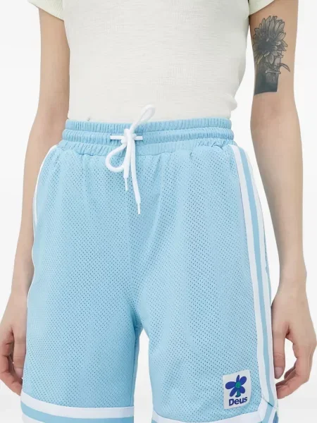 Szorty Deus Ex Machina w paski ze sznurkiem niebieskie