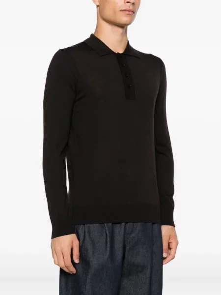 Lung tricou polo Paolo Pecora maro